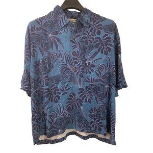 Pussers Island Reserve 100% Silk Hawaiian Shirt XL Azure $110 MSRP